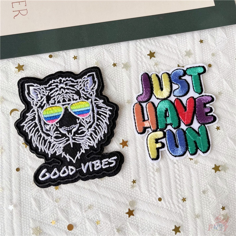 ♥ Vsco - Miếng Vá Ủi Quần Áo Good Vibes ♥ 1 Huy Hiệu Ủi Quần Áo DIY 16 Phong Cách