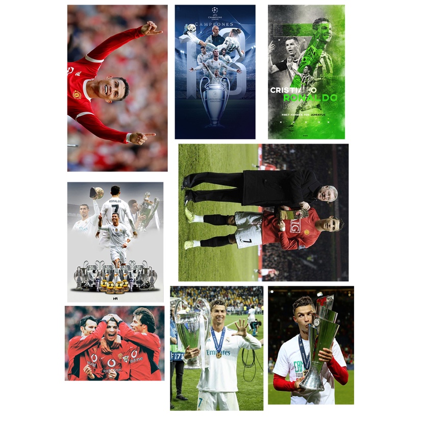 Bộ 40 hình dán Sticker CRISTIANO RONALDO CR7, hình dán laptop, dán nón bảo hiểm, sticker pvc chống nước