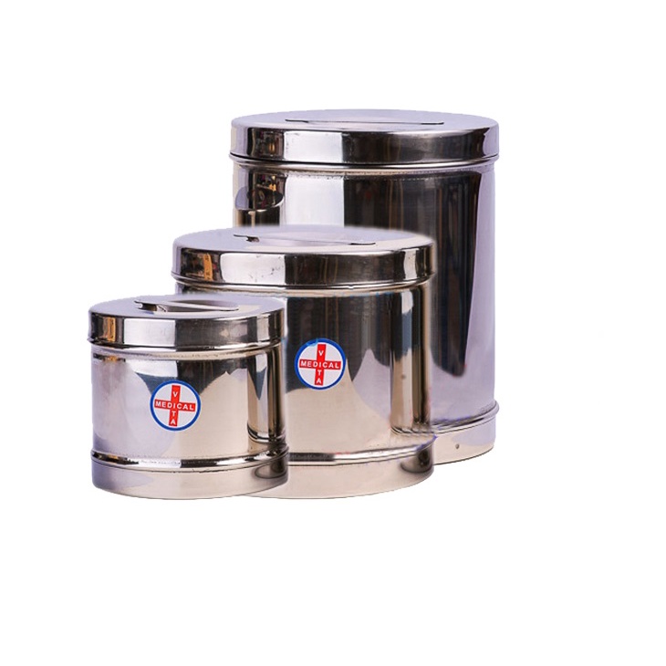 Hộp Đựng Bông Gòn Y Tế Inox các cỡ dùng trong y tế , Inox 201