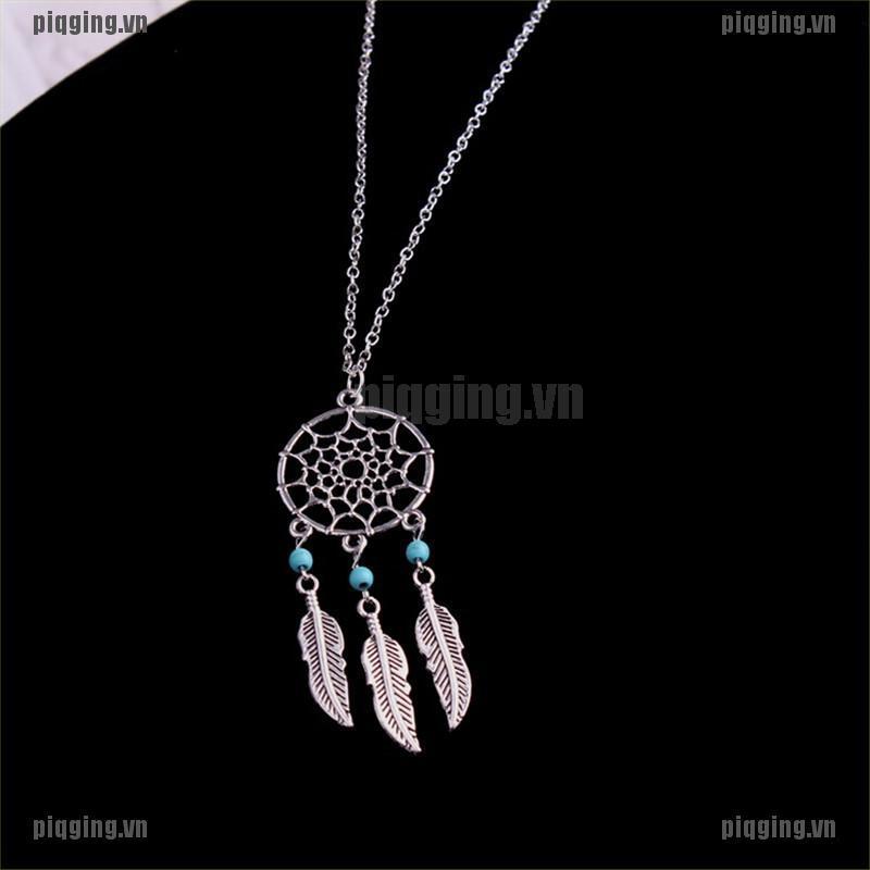 vòng cổ Mặt Hình Dreamcatcher Phối Lông Vũ Thời Trang Cho Nữ