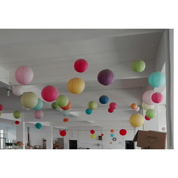 HCM - Lồng đèn giấy lụa tròn giá rẻ
