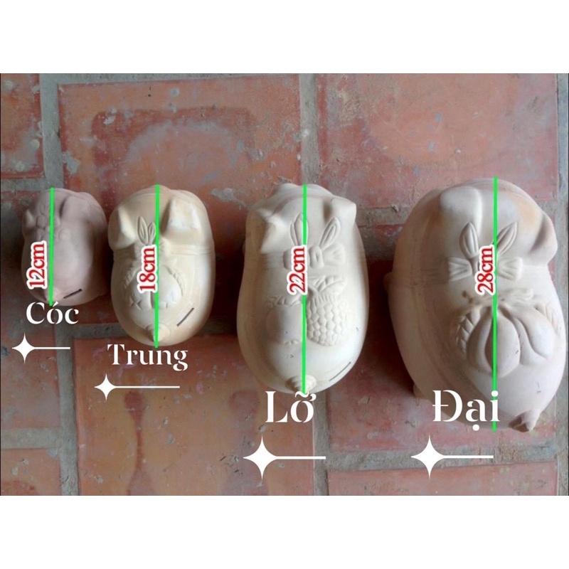 Heo đất chưa sơn, heo đất chưa vẽ màu, tượng tô màu cho bé đất nung an toàn
