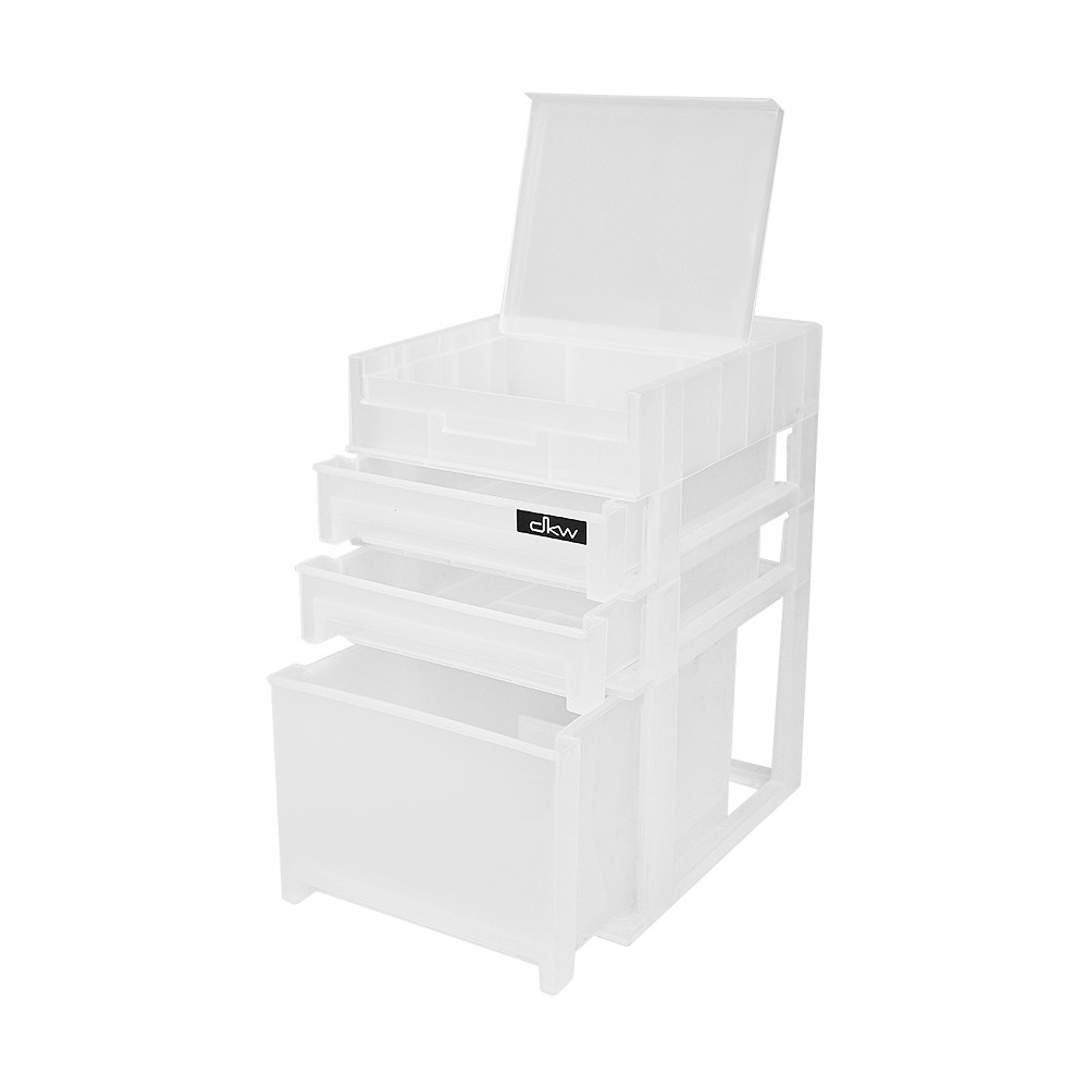 HomeBase DKW Tủ nhựa mini để bàn trang điểm 3 tầng Thái Lan W17xD21.5xH28.5 Cm Trắng trong