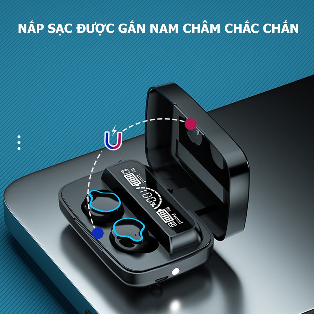 Tai Nghe Bluetooth Không Dây Thế Hệ Mới Extra Bass M9/X3 Pro Nghe Nhạc EDM, REMIX Cực Đã Pin Siêu Trâu Dock Sạc Có Led0