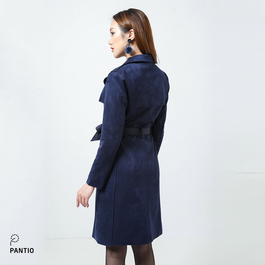 Áo khoác măng tô dáng dài cổ vest đai bo eo FAM9325 - PANTIO