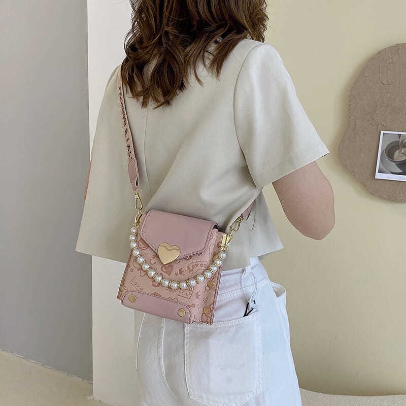 Túi Xách Đeo Chéo Dây Chữ, Túi Hộp Khoá Kéo, Hàng Quảng Châu