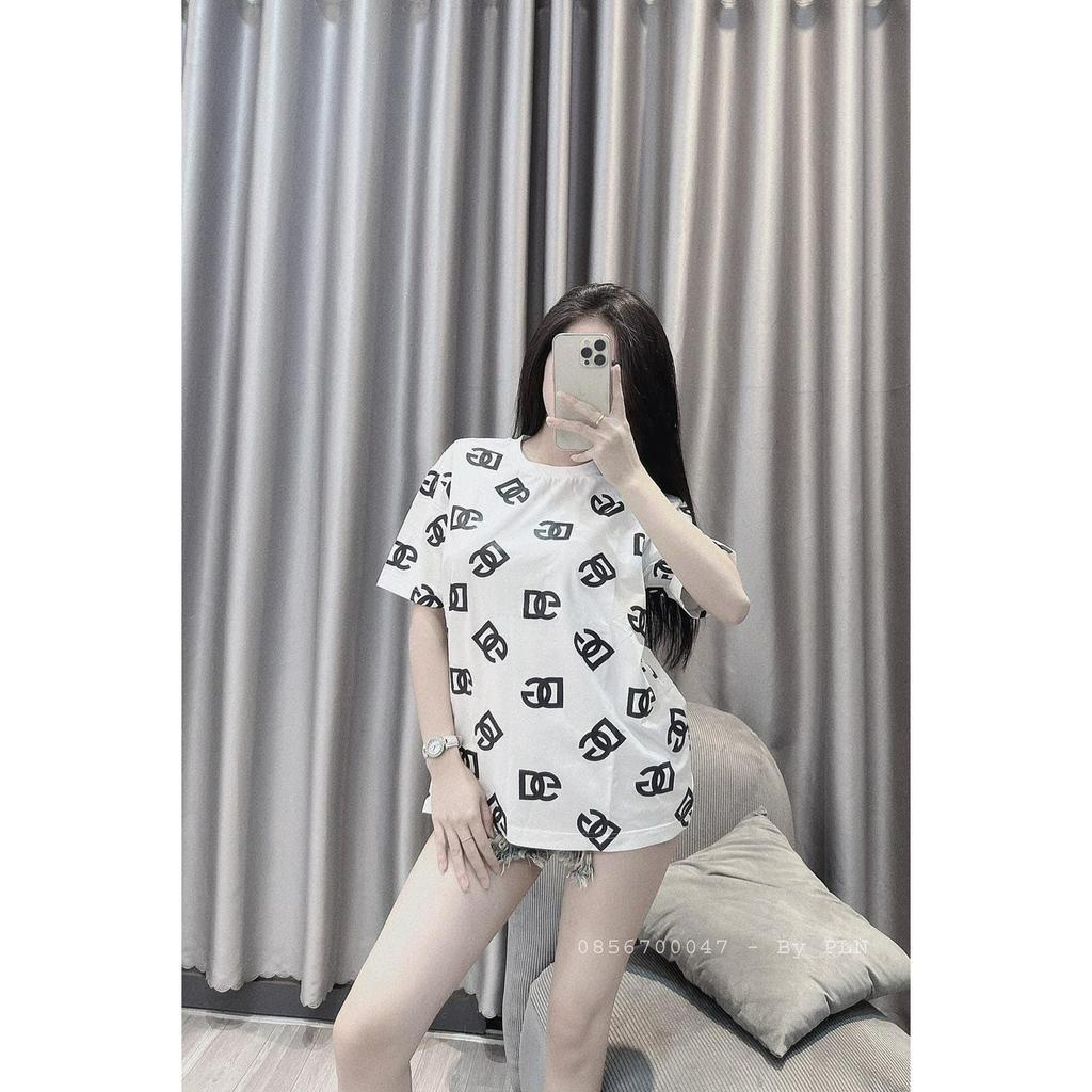 Áo Phông cổ Tròn D,G Dáng Rộng Tay Lỡ Nam Nữ Unisex Bigsize - Áo Thun Hottrend  2023