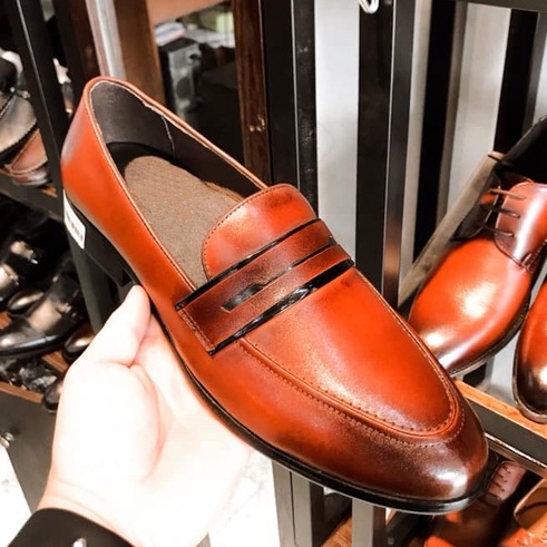 Giày lười nam cao cấp da bò thật bh 12 tháng kiểu dáng Penny Loafer - Mã T42