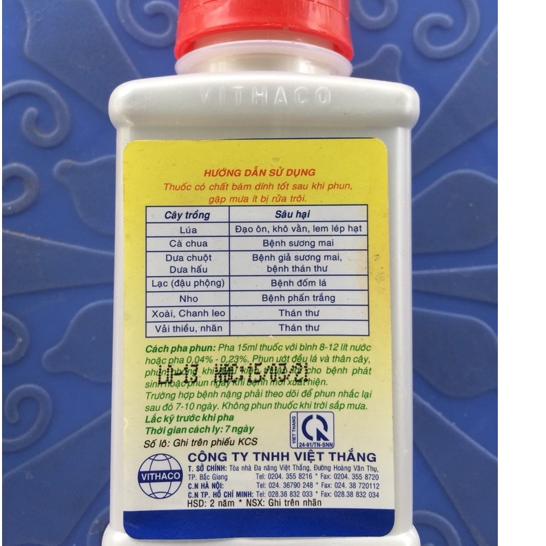 Thuốc trừ nấm bệnh DACONIL 500SC Nhật Bản  - Đặc trị thán thư, sương mai, phấn trắng hoa hồng & cây trồng