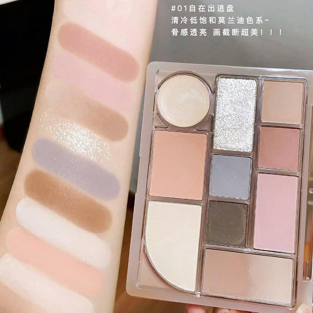 yakult Bảng Phấn Mắt K 'Apeine 10 Màu Tông Nhũ Và Lì Trang Điểm Sáng Da Chống Nước