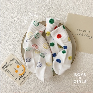 TA5- Tất thể thao mặt cười cho bé trai bé gái, tất trẻ em cá tính 3 - 8 tuổi