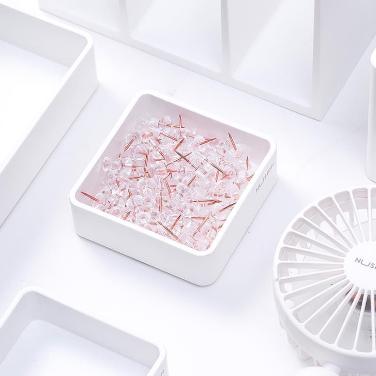 Bộ phụ kiện hỗn hợp Deli - Set kẹp bướm/ghim vòng/ghim mũ/ghim đinh, mạ vàng hồng thời trang, thiết kế nhỏ gọn - 78551