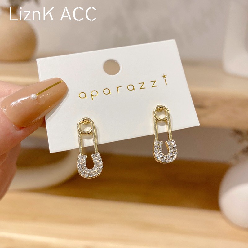 Bông tai mạ bạc 925 đính đá zircon thời trang hàn quốc cho nữ