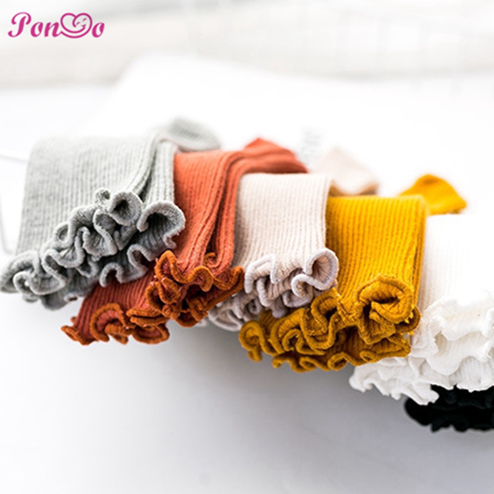 0-5Yrs Baby Girl Socks Girls Flower Lace Tube Sock Soft Cotton Kids Princess Socks
