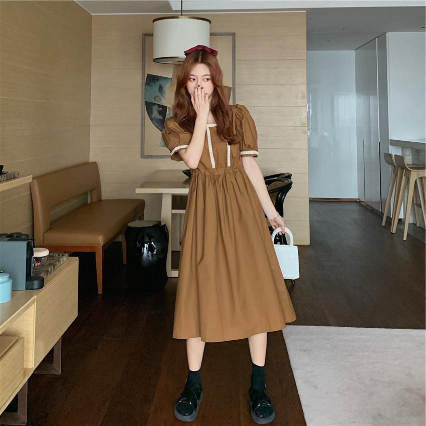 Đầm chiết eo phong cách retro thời trang cho nữ