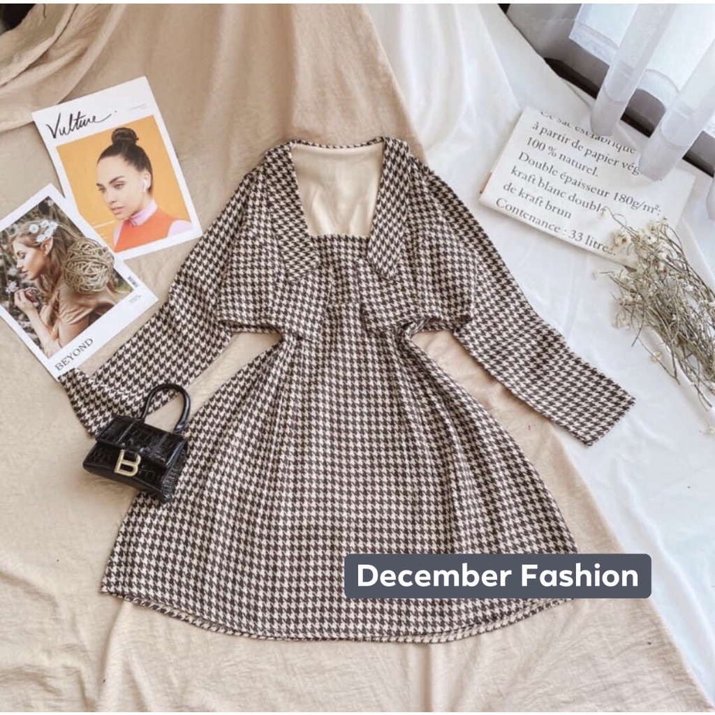 Set dạ váy kèm áo choàng croptop ngăn, Set váy nư, Chất vải loại 1 - December Fashion | BigBuy360 - bigbuy360.vn