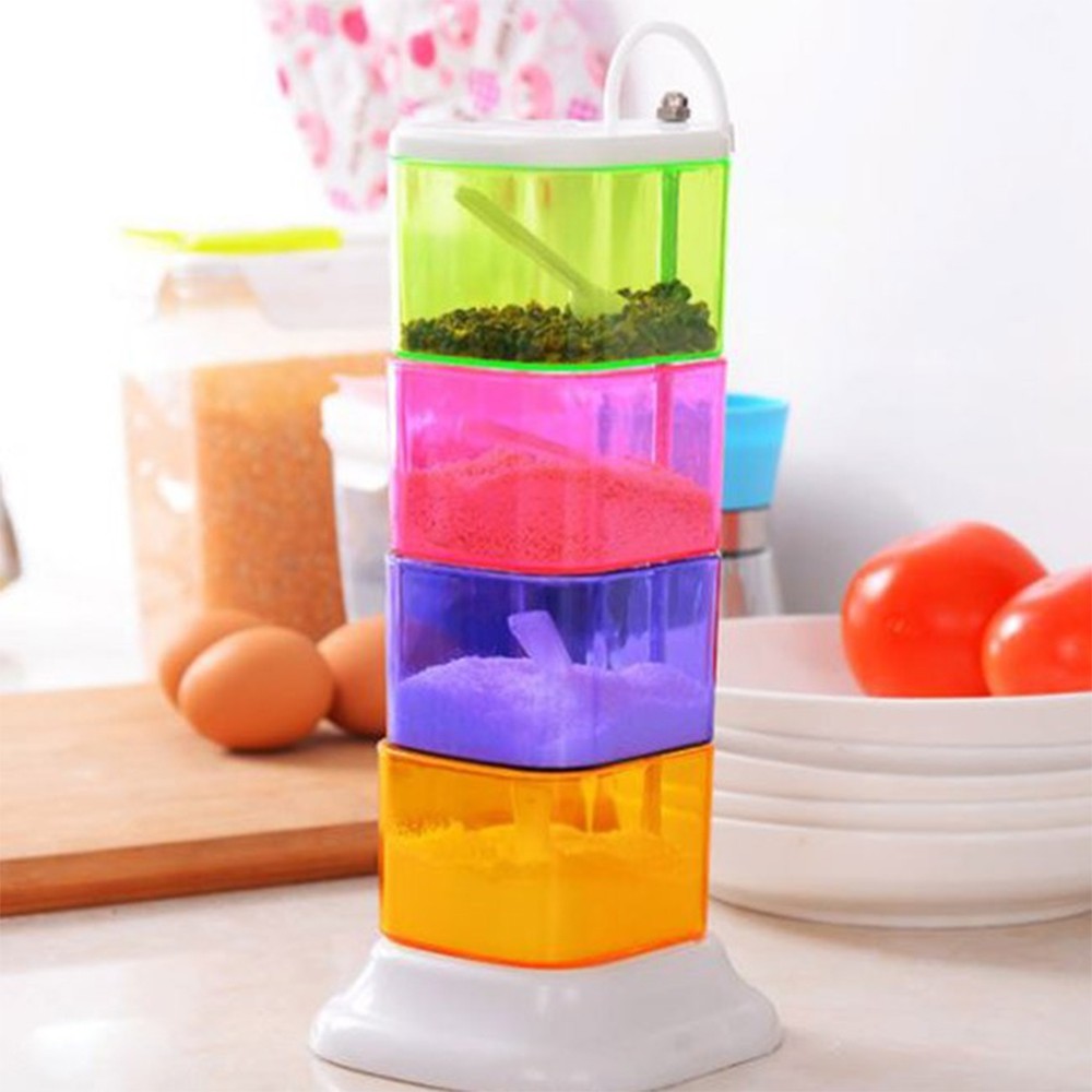 Hũ Đựng Gia Vị 4 Tầng - 26cm Smart Kiểu 1
