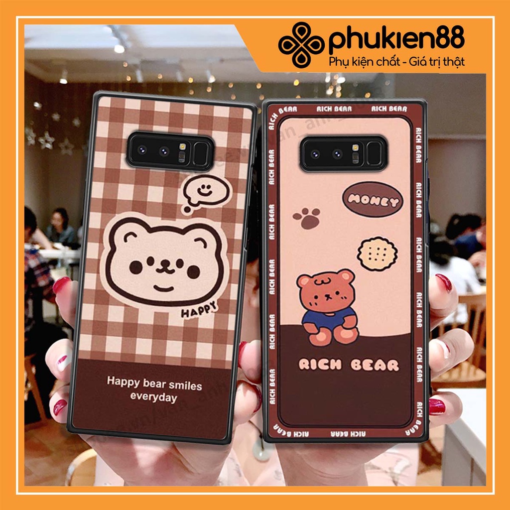Ốp lưng Samsung Note 8 in hình hoa, gấu rich bear nghệ thuật, thời trang