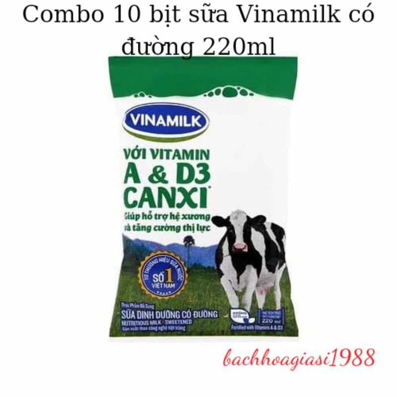 Now ship - 24 bịch sữa tươi dinh dưỡng Vinamilk bịch 220 ml