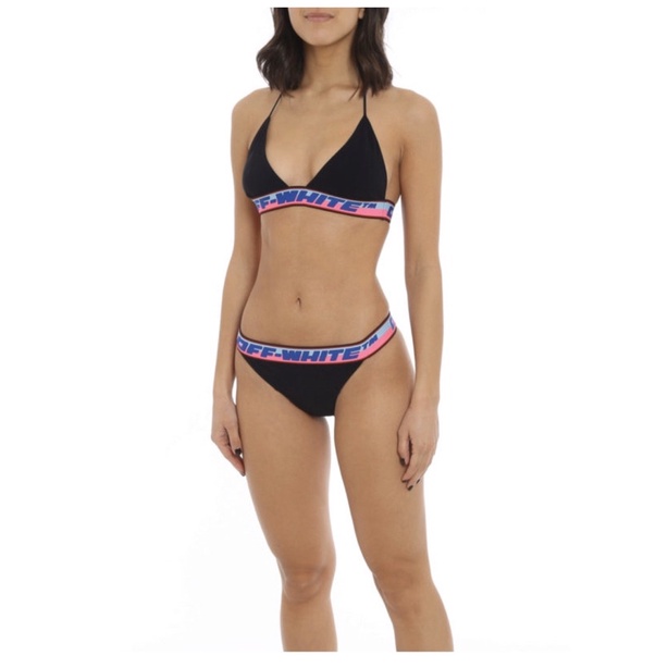 [BKN1257] &lt;BRAND&gt; SET BIKINI OFFW ĐEN/HỒNG CẠP CHỮ QUẦN THONG/LỌT KHE