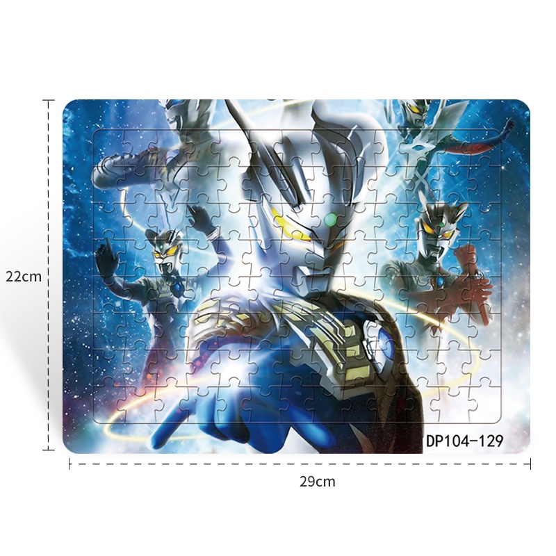 Bộ Đồ Chơi Xếp Hình Ultraman 3 + Gồm 104 Mảnh Ghép Đáy Giáo Dục Sớm Cho Bé