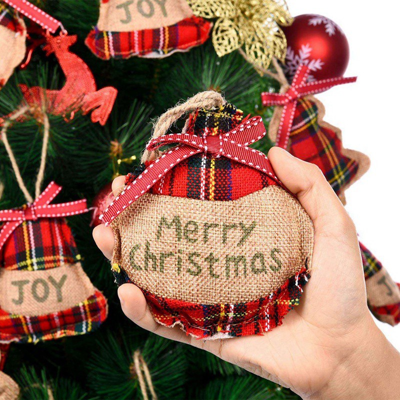 Christmas Burlap Tree Decorations,Christmas Stocking Tree Ball & Forester Knitted Wool Curtain Hold Door Curtain Button