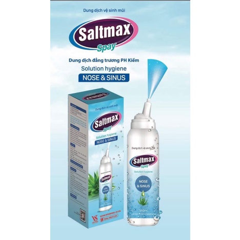 Xịt mũi Saltmax 100ml vệ sinh mũi, làm sạch chất nhầy, an toàn với phụ nữ có thai