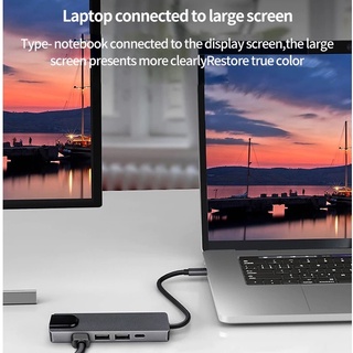 Cáp USB Type-C Ra 5 Cổng HDMI 4K, USB 2.0 Và RJ45