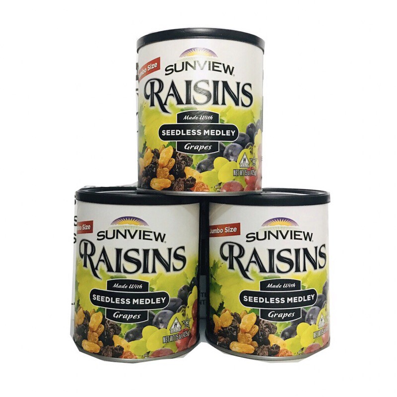 Nho Khô Mỹ SUNVIEW RAISINS hũ 425g loại hỗn hợp