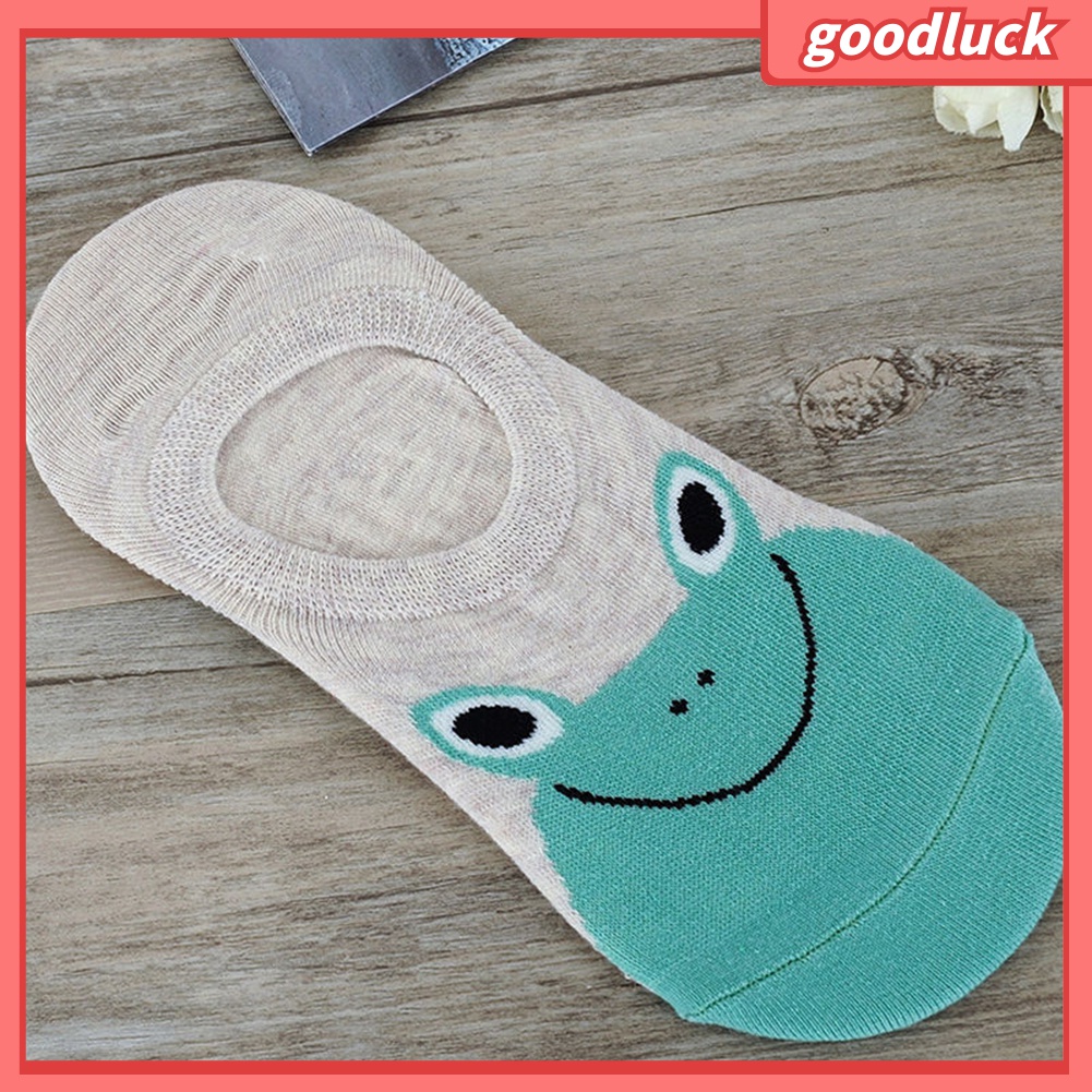 1 Đôi Tất Lười Cotton Cổ Thấp Vô Hình Dễ Thương Chống Trượt Cho Nữ