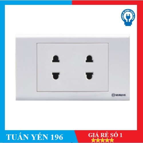 Ổ cắm đôi 2 chấu S18 sino Hộp 10 cái
