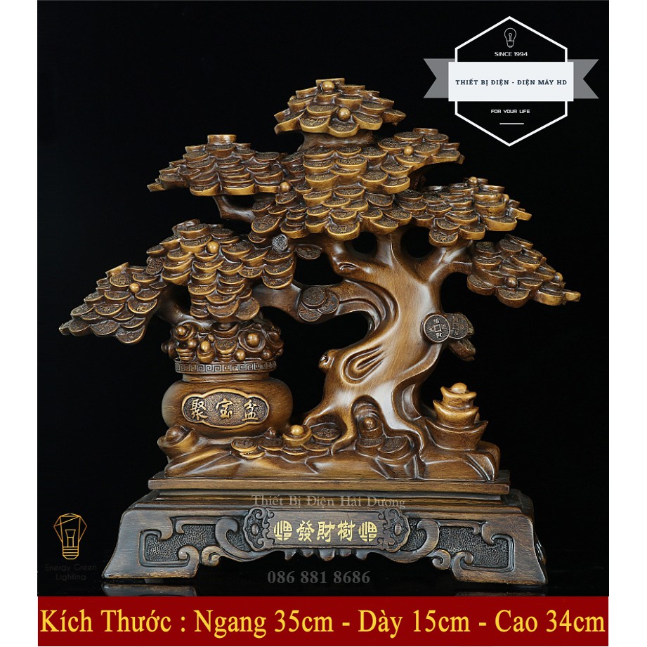 Cây Tài Lộc Thân Màu Gỗ - Size Nhỏ - Món Quà Của Sự Sung Túc - Mang Lại Sự May Mắn - Phát Lộc , Phát Tài - Cao 34cm