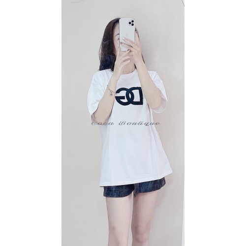 Áo thun siêu xinh Prada unisex, Áo phông tay lỡ form rộng cổ tròn siêu chất