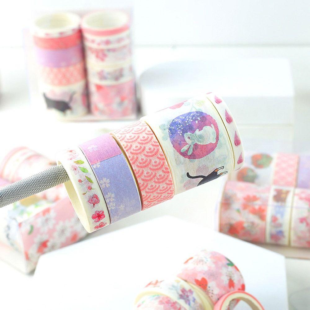 Set 10 Cuộn Băng Keo Dán Trang Trí Sổ Tay Thời Trang