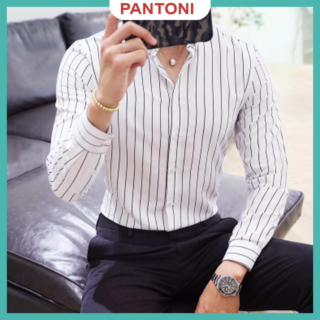 Áo sơ mi kẻ sọc nam, vải lụa cao cấp thái chống nhăn cao cấp, dáng ôm body, trẻ trung cá tính mã [SMKS] | BigBuy360 - bigbuy360.vn