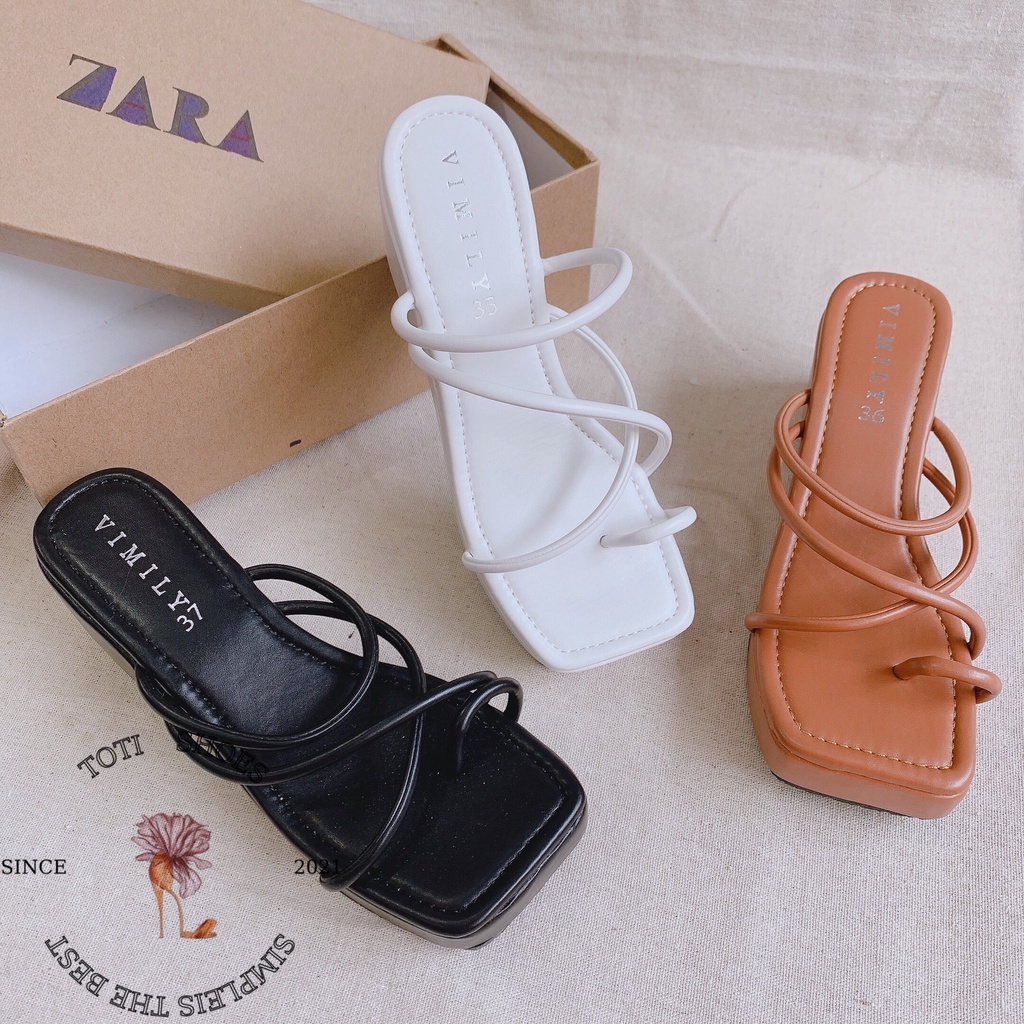 DÉP XUỒNG TOTIIE STORE - DÉP THỜI TRANG NỮ PHONG CÁCH NỮ TÍNH QUAI NGANG MẢNH ĐẾ CAO D2008180 S2202020