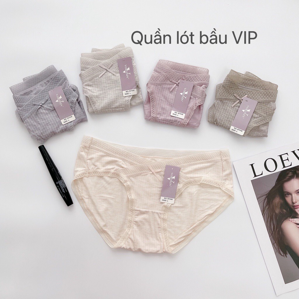 Quần lót cạp chéo cho mẹ bầu, sau sinh chất cotton sợi tre kháng khuẩn mềm mát