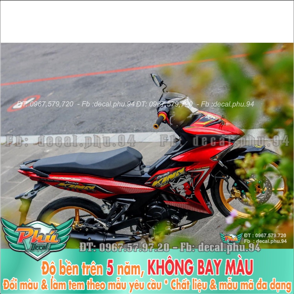 Tem rời Exciter 150 King Drag đỏ đen (K)
