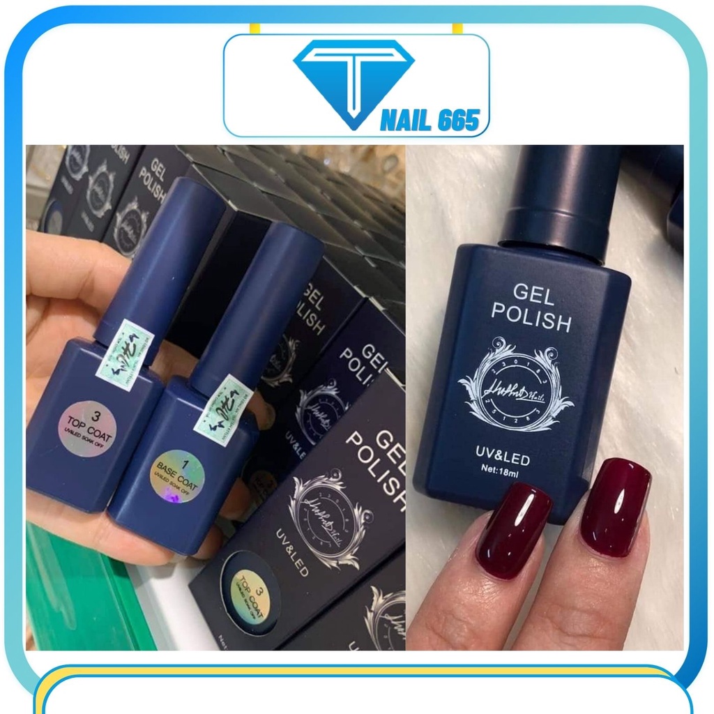 Base top RUBY gel Polish chính hãng , Base top liên kết cứng móng kiềm dầu bóng bền