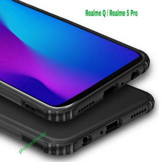 Ốp lưng Oppo Realme Q / Realme 5 Pro dẻo màu thế hệ mới bảo vệ 4 Góc ( Đen )