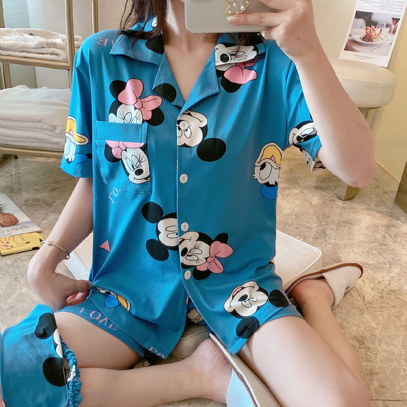 Bộ Đồ Ngủ Dài Tay Phong Cách Hàn Quốc Quyến Rũ Dành Cho Nữ đồ ngủ pyjamas pijama nam nữ mùa hè đồ đôi pijama ngắn lụa satin dễ thương bigsize đồ mặc nhà cao cấp