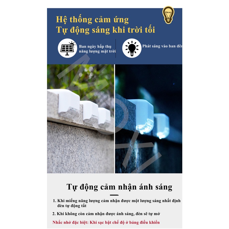 Đèn LED SOLAR chiếu sáng gắn bậc cầu thang sử dụng năng lượng mặt trời dùng trang trí Decor tiện dụng MOXI.