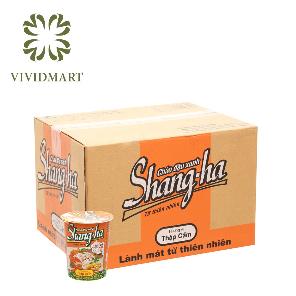 Cháo Shangha 3 vị: đậu xanh thịt bằm, trứng gà, thập cẩm – Ly 50gr – Asian Food