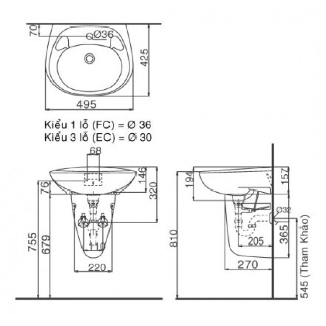 Chậu Rửa Lavabo Treo Tường Lavabo INAX  L-284V- hàng chính hãng (chưa gồm chân treo)