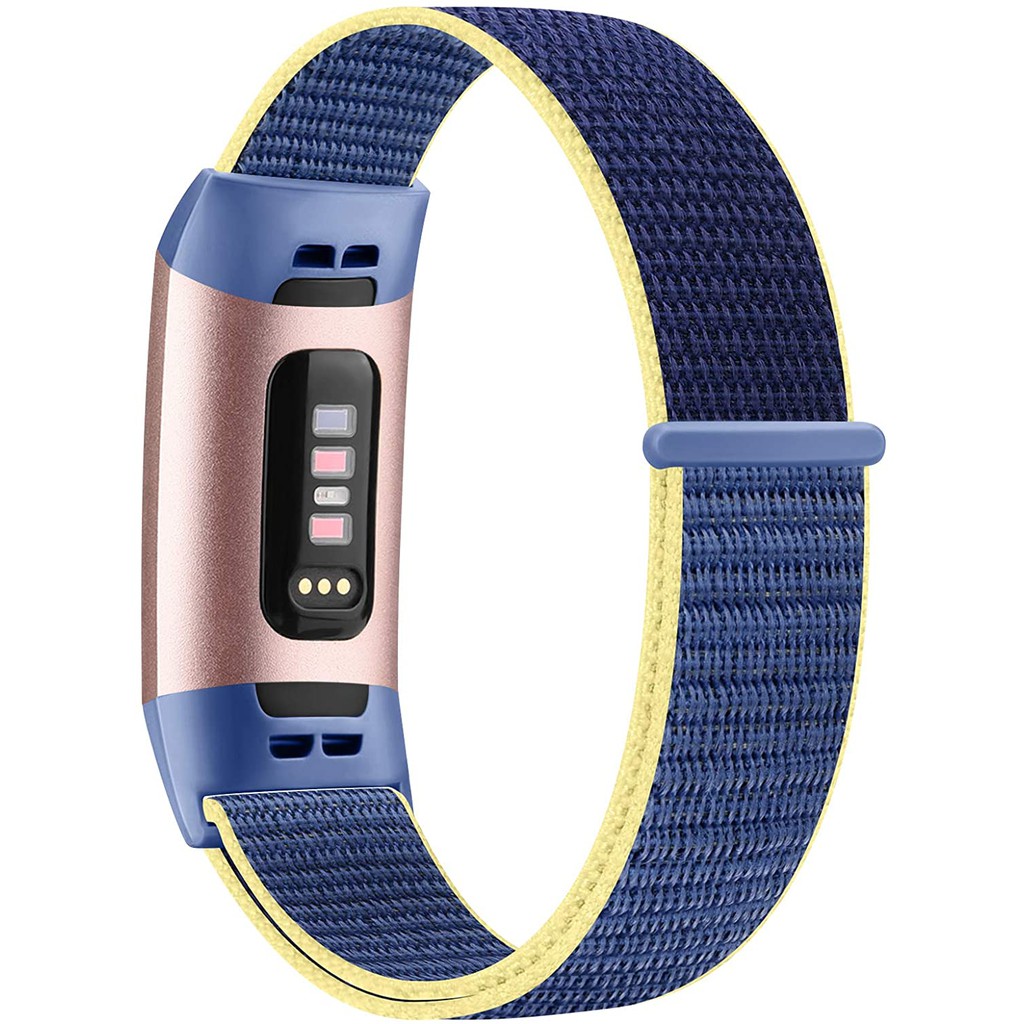 Dây đeo đồng hồ thông minh bằng nylon mềm cho Fitbit Charge 3 4 4 / 3