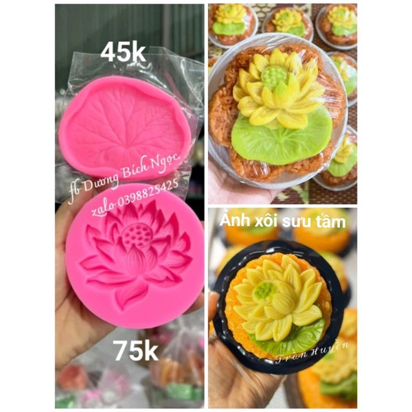 Mặt sen và lá sen ép xôi