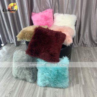 ⚡Gối Vuông Đẹp lông Hồ Ly, Gối Lông Trang Trí và Chụp Hình(Đủ Màu)