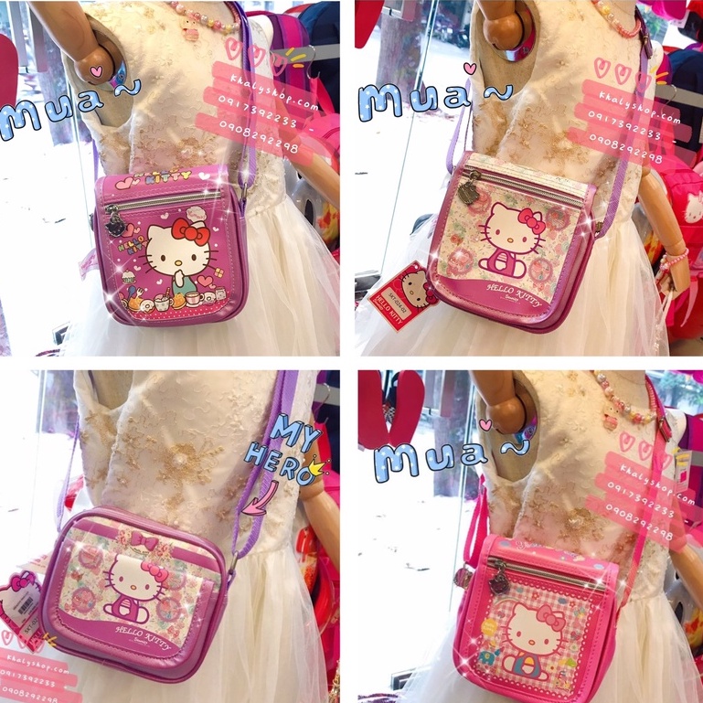 Túi đeo chéo hình mèo Hello Kitty siêu xinh cho bé gái (Thái Lan) - (15x5x15cm)
