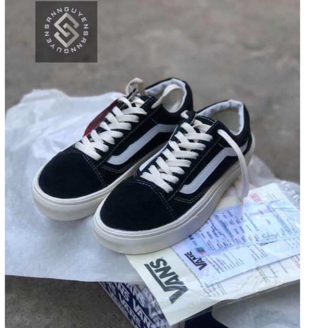 [FREE SHIP - ảnh thật ]Giày thể thao Vans Vault vans đen nam nữ , giày buộc dây đen da lộn, giày học sinh by sannguyen