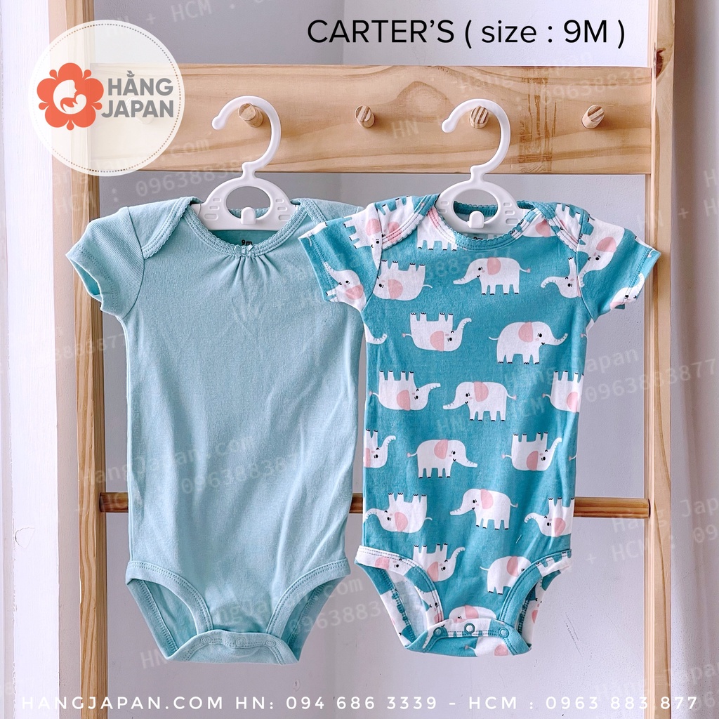 Set 2 Bodysuit Carter hàng VNXK cộc tay bé gái size 0-3-6-9-12M mẫu ngẫu nhiên